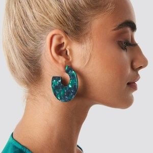 Green Acrylic Hoop Earrings